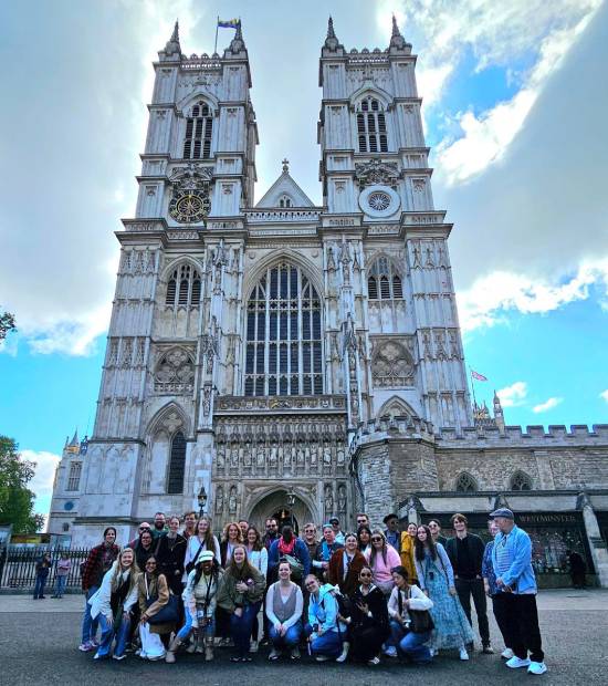 Students on an educational faith tour